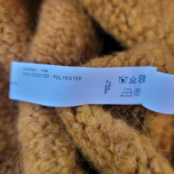 Sita Murt/ Knit Poncho Mustard Yellow Thick Chunky Sweater Womens OS - Picture 8 of 8